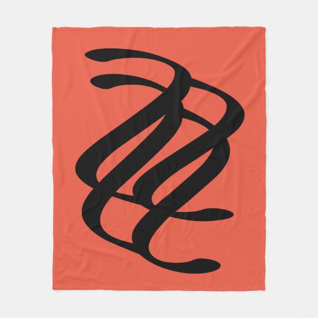 abstract geometric line art fleece blanket (Front)