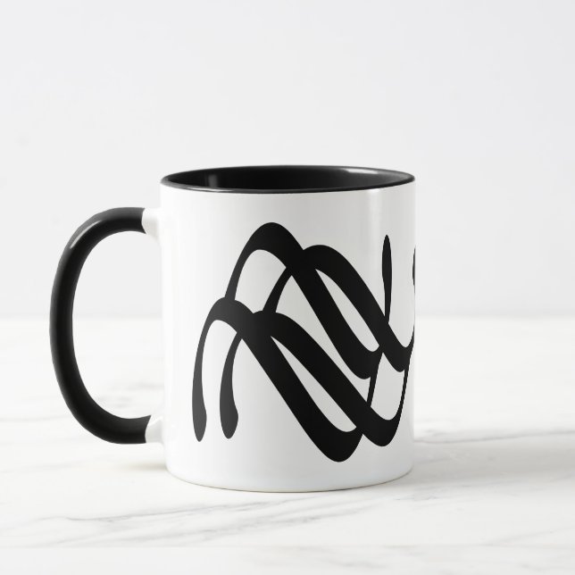 abstract geometric line art mug (Left)