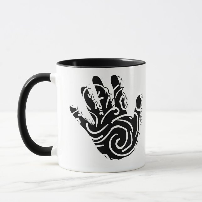 abstract geometric line art mug (Left)