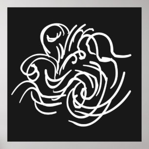 abstract geometric line art poster