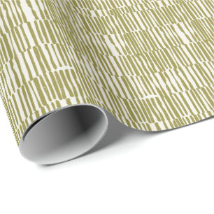 Abstract geometric lines olive green unique contem wrapping paper