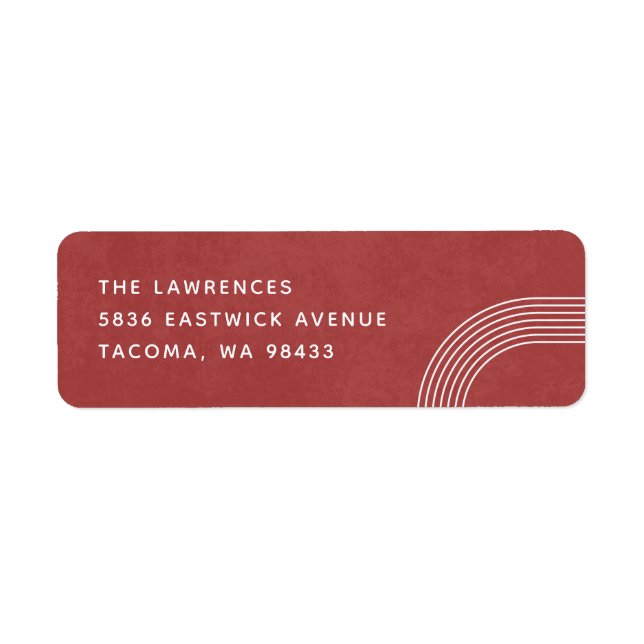 Abstract Geometric Mailing Label - Red (Front)