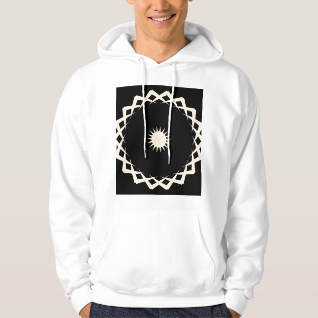 Abstract Geometric Mandala Sunburst Design Hoodie (Front)