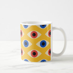 Abstract Geometric Modern Bold Evil Eye Pattern Coffee Mug