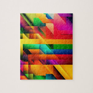 Abstract Geometric Modern Colourful 3D Jigsaw Puzzle