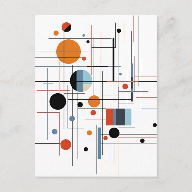 Abstract Geometric Modern Minimalist Lines Holiday Postcard (Front)
