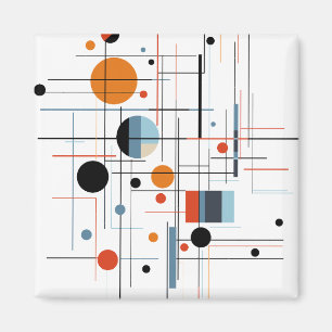 Abstract Geometric Modern Minimalist Lines Magnet