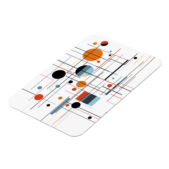 Abstract Geometric Modern Minimalist Lines Magnet (Left Side)