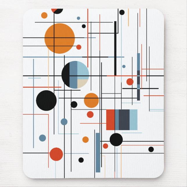 Abstract Geometric Modern Minimalist Lines Mouse Mat (Front)