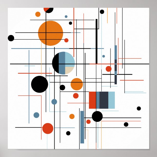 Abstract Geometric Modern Minimalist Lines Poster (Front)