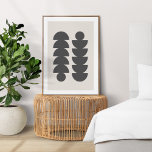 Abstract Geometric Modern Minimalist Scandinavian Poster<br><div class="desc">A minimalist modern abstract poster with a scandinavian 'scandi' geometric design in black on a warm natural soft taupe grey background. The perfect accessory for a minimal contemporary home.</div>