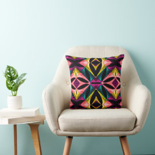 Abstract Geometric Modern Multicolor Girly Chic Cushion