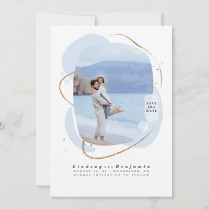 Abstract Geometric Modern Save The Date Photo