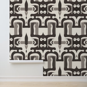 Abstract Geometric Monochrome Art Pattern Wallpaper