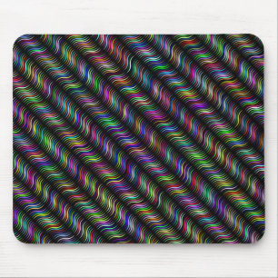 Abstract Geometric Monochrome Pattern Mouse Mat