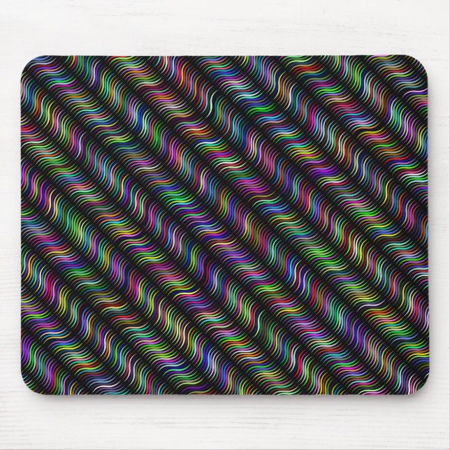 Abstract Geometric Monochrome Pattern Mouse Mat (Front)