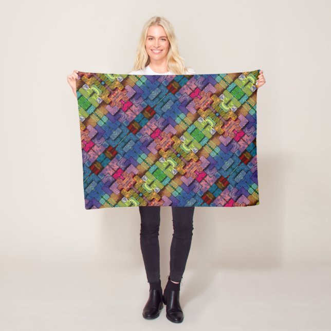 Abstract Geometric Mosaic Blanket (In Situ)