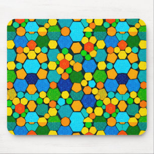 Abstract Geometric Mosaic Pattern Mouse Mat