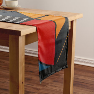Abstract Geometric Mosaic Symphony Short Table Runner
