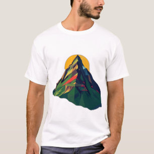 Abstract Geometric Mountain Landscape T-Shirt