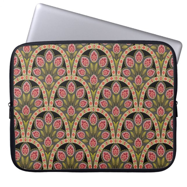 abstract Geometric mughal motif flower patternart, Laptop Sleeve (Front)