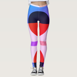 Abstract Geometric Multi Colour Design Leggings