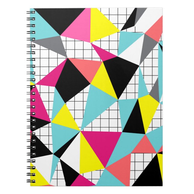 Abstract, geometric, multicolored, polygonal notebook (Front)