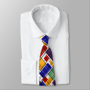 Abstract, geometric , multicolored tie