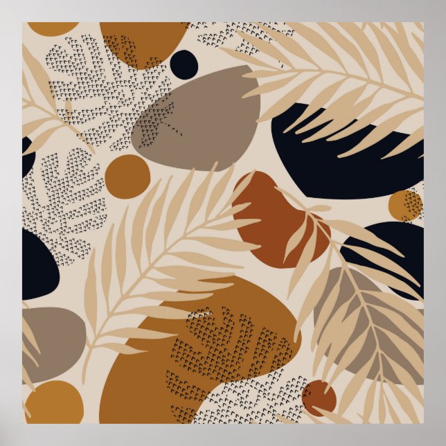 Abstract geometric, natural shapes in minimal nord poster (Front)