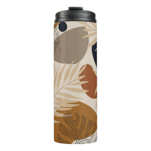 Abstract geometric, natural shapes in minimal nord thermal tumbler