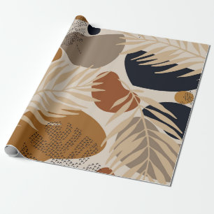 Abstract geometric, natural shapes in minimal nord wrapping paper