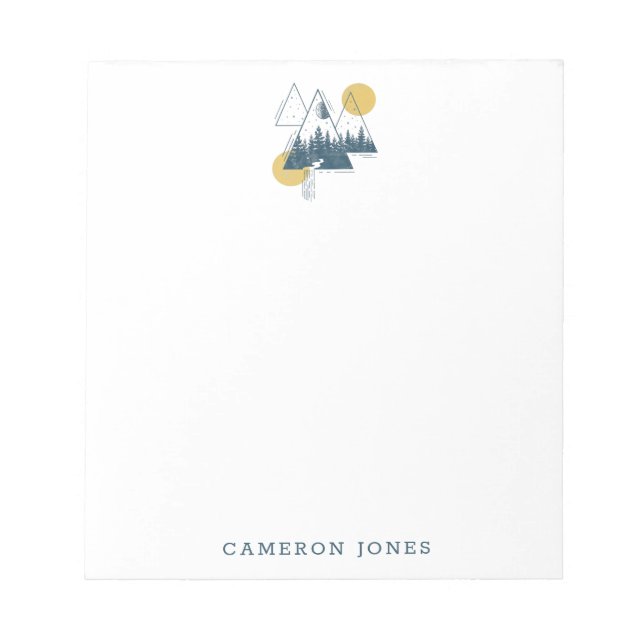 Abstract Geometric Nature Landscape Personalised  Notepad (Front)
