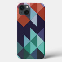 Abstract Geometric Navy Blue Green Brown Elegant 