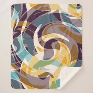 Abstract geometric objects graffiti grunge effecta sherpa blanket