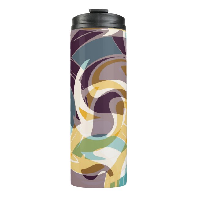 Abstract geometric objects graffiti grunge effecta thermal tumbler (Front)