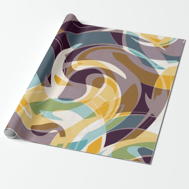 Abstract geometric objects graffiti grunge effecta wrapping paper (Unrolled)