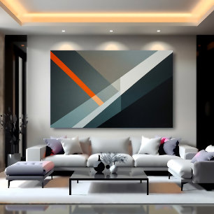 Abstract Geometric Orange Accent Poster