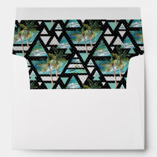Abstract Geometric Palms & Waves Pattern Envelope