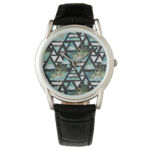 Abstract Geometric Palms & Waves Pattern Watch