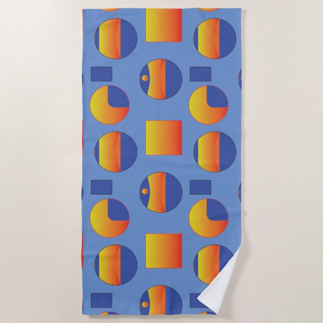 Abstract geometric pattern beach towel (Front)
