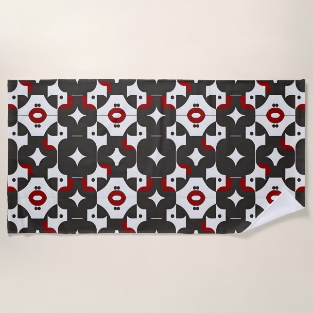 Abstract Geometric Pattern Beach Towel (Front)