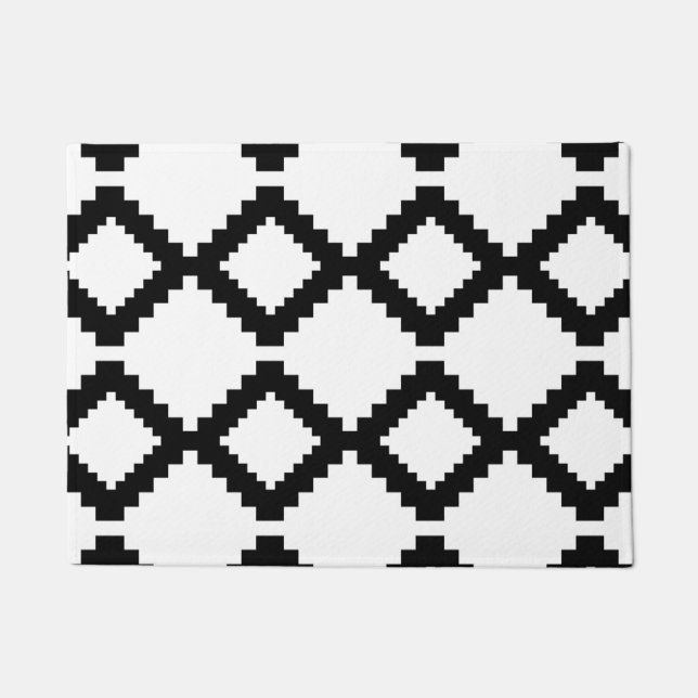 Abstract geometric pattern - black and white. doormat (Front)
