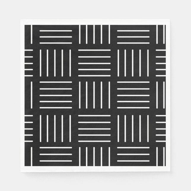 Abstract geometric pattern - black and white. napkin (Front)