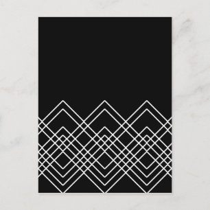 Abstract geometric pattern - black and white. postcard