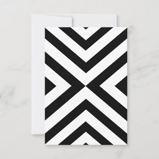 Abstract geometric pattern - black and white. RSVP card (Front)