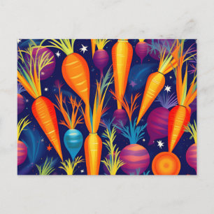 Abstract Geometric Pattern Celestial Carrots Postcard