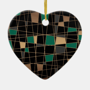 Abstract geometric pattern ceramic tree decoration