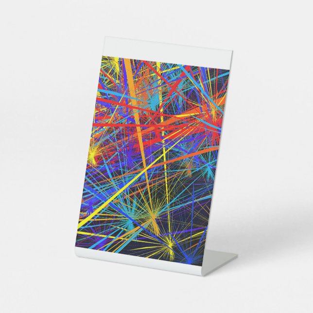 Abstract Geometric Pattern Design  Pedestal Sign (Front)