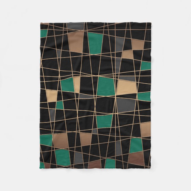 Abstract geometric pattern fleece blanket (Front)