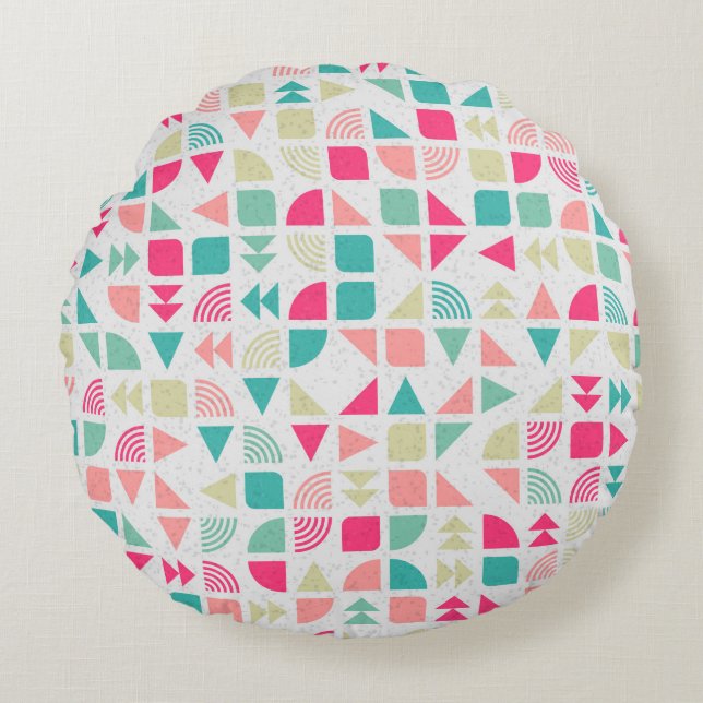 Abstract Geometric Pattern generative computationa Round Cushion (Front)